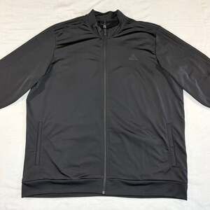 adidas Essentials Men’s Black Warm-Up 3-Stripes Full Zip Track Jacket, 3XL